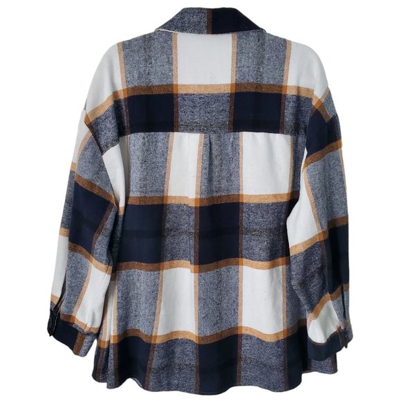 Shein Curve Plaid Flap Pocket Shacket - Picture 11 of 11